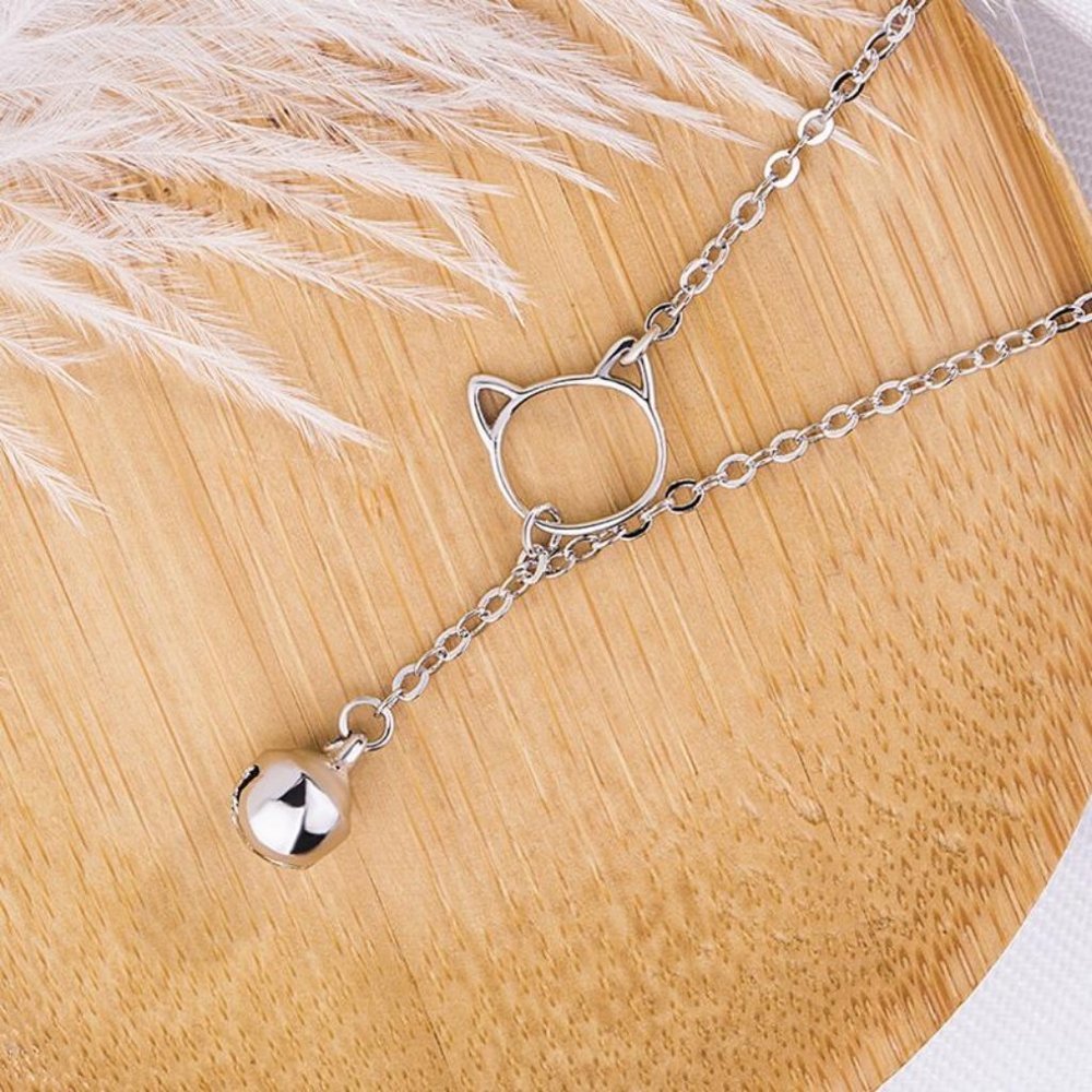 *NEW 925 Sterling Silver Cat Bell Necklace - Picture 5 of 7